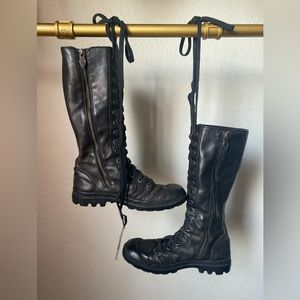 Palladium combat lace up zipper tall sneakers